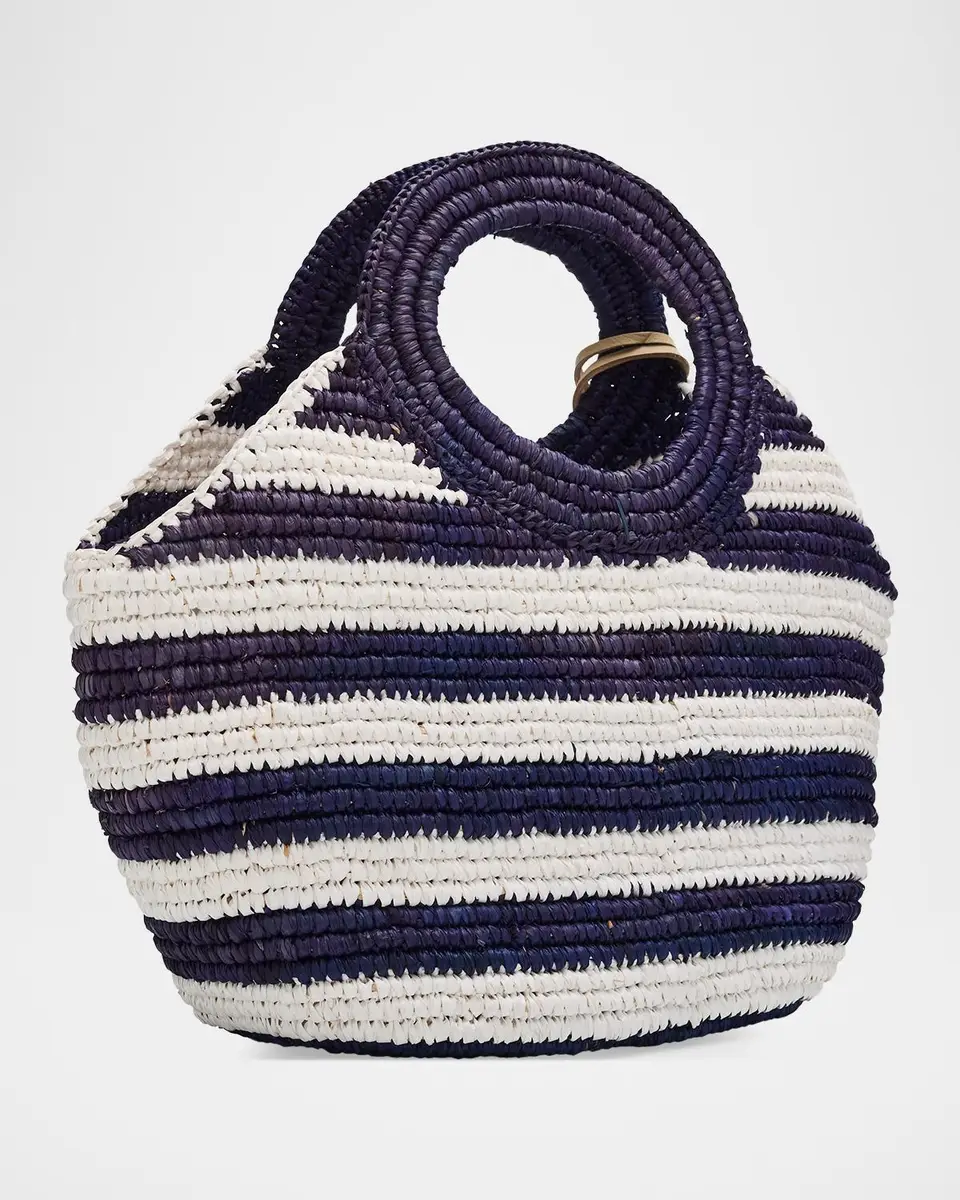 BTB Los Angeles Knot Mini Striped Raffia Tote Bag with Starfish Charm | Thumbnail 3