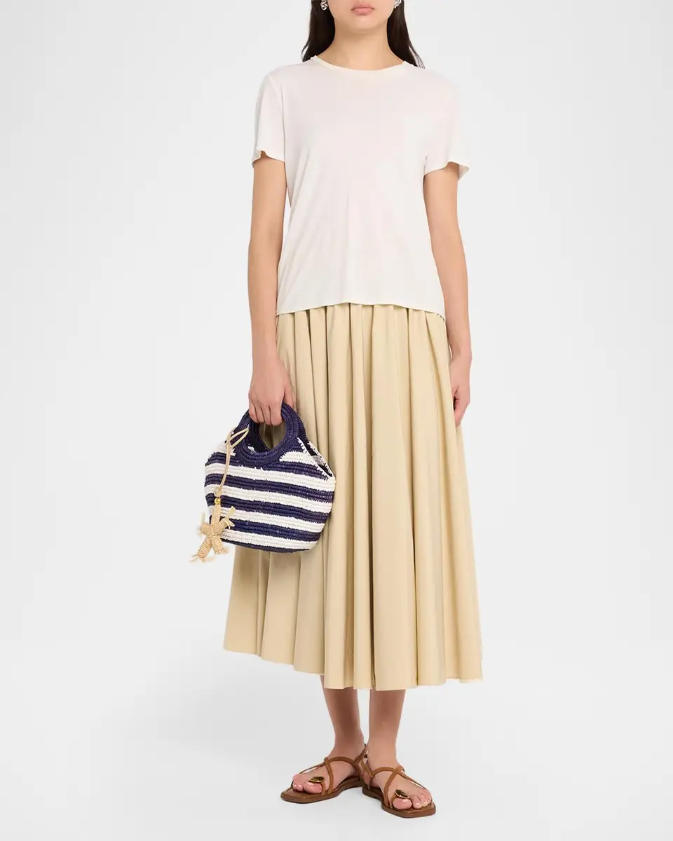 BTB Los Angeles Knot Mini Striped Raffia Tote Bag with Starfish Charm | Thumbnail 5