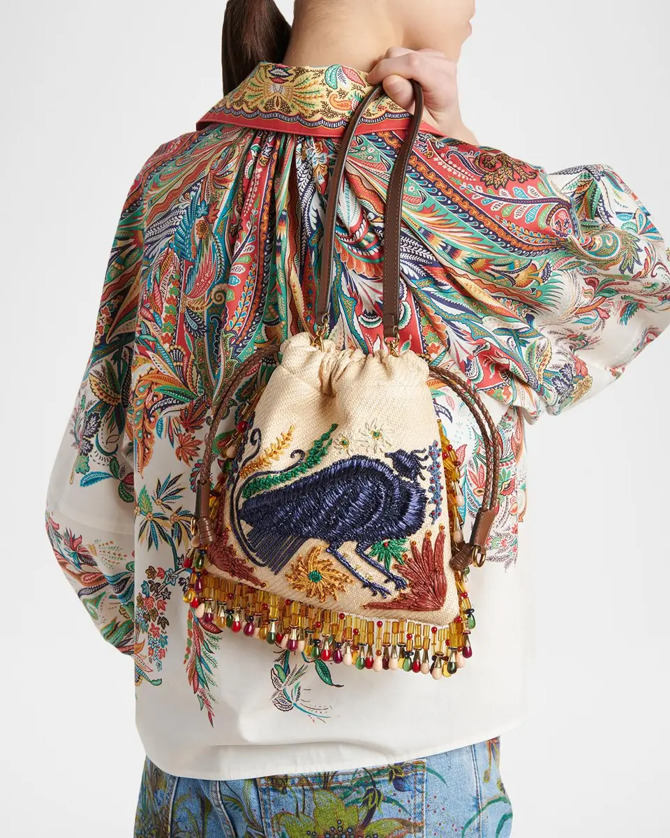 Etro x Tabby Booth Kalispera Embroidered Raffia Top-Handle Bag | Thumbnail 2 Etro x Tabby Booth Kalispera Embroidered Raffia Top-Handle Bag | Thumbnail 2