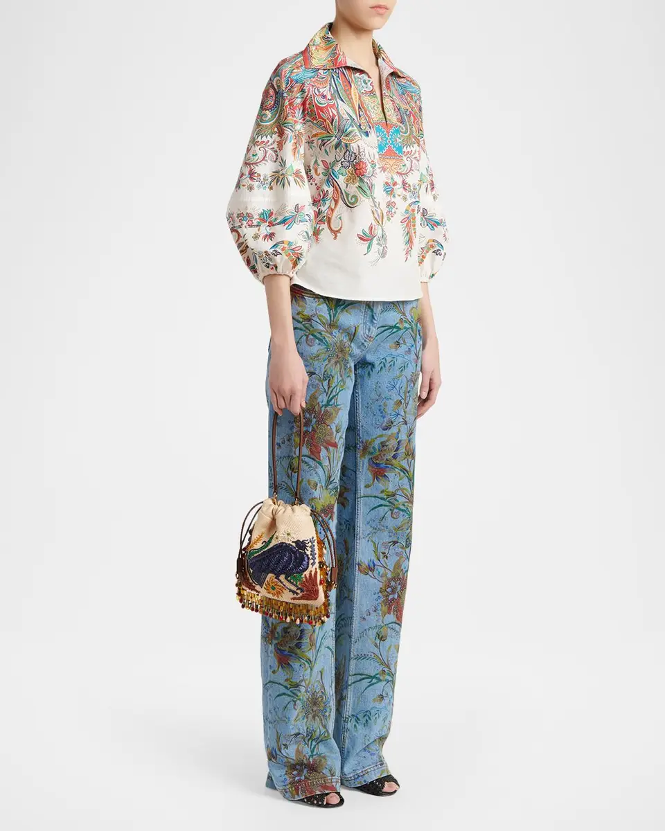 Etro x Tabby Booth Kalispera Embroidered Raffia Top-Handle Bag | Thumbnail 5 Etro x Tabby Booth Kalispera Embroidered Raffia Top-Handle Bag | Thumbnail 5