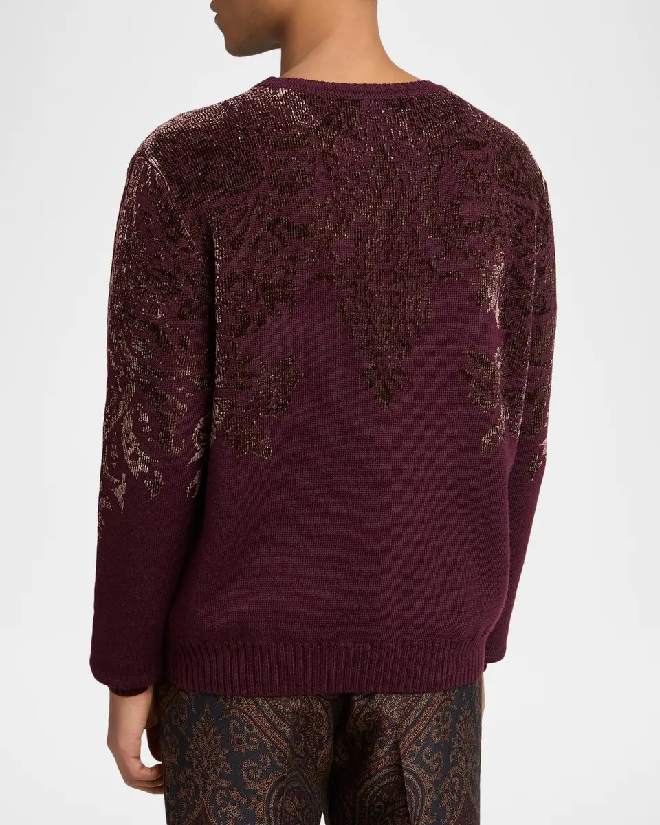Etro Men's Soho Paisley Jacquard Crewneck Sweater | Thumbnail 2 Etro Men's Soho Paisley Jacquard Crewneck Sweater | Thumbnail 2
