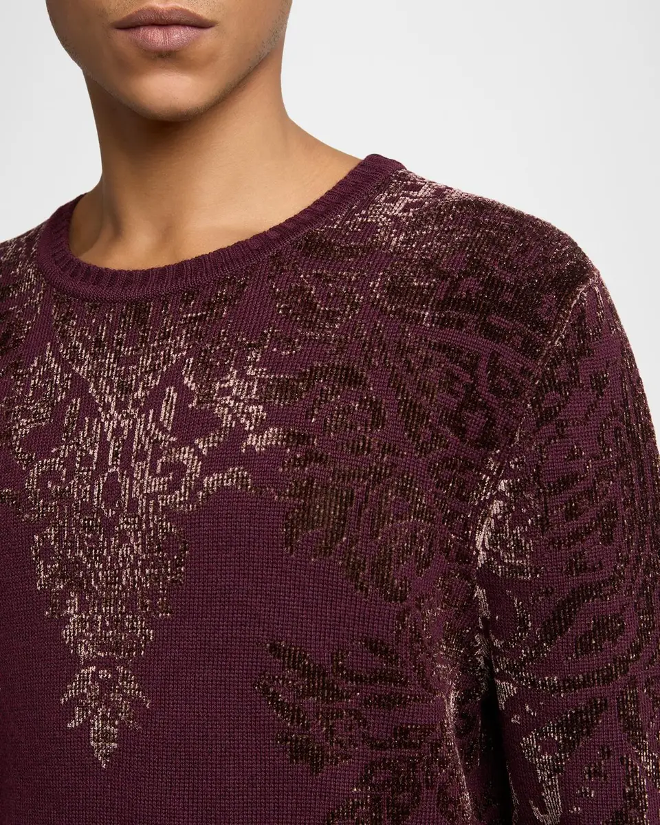 Etro Men's Soho Paisley Jacquard Crewneck Sweater | Thumbnail 4 Etro Men's Soho Paisley Jacquard Crewneck Sweater | Thumbnail 4