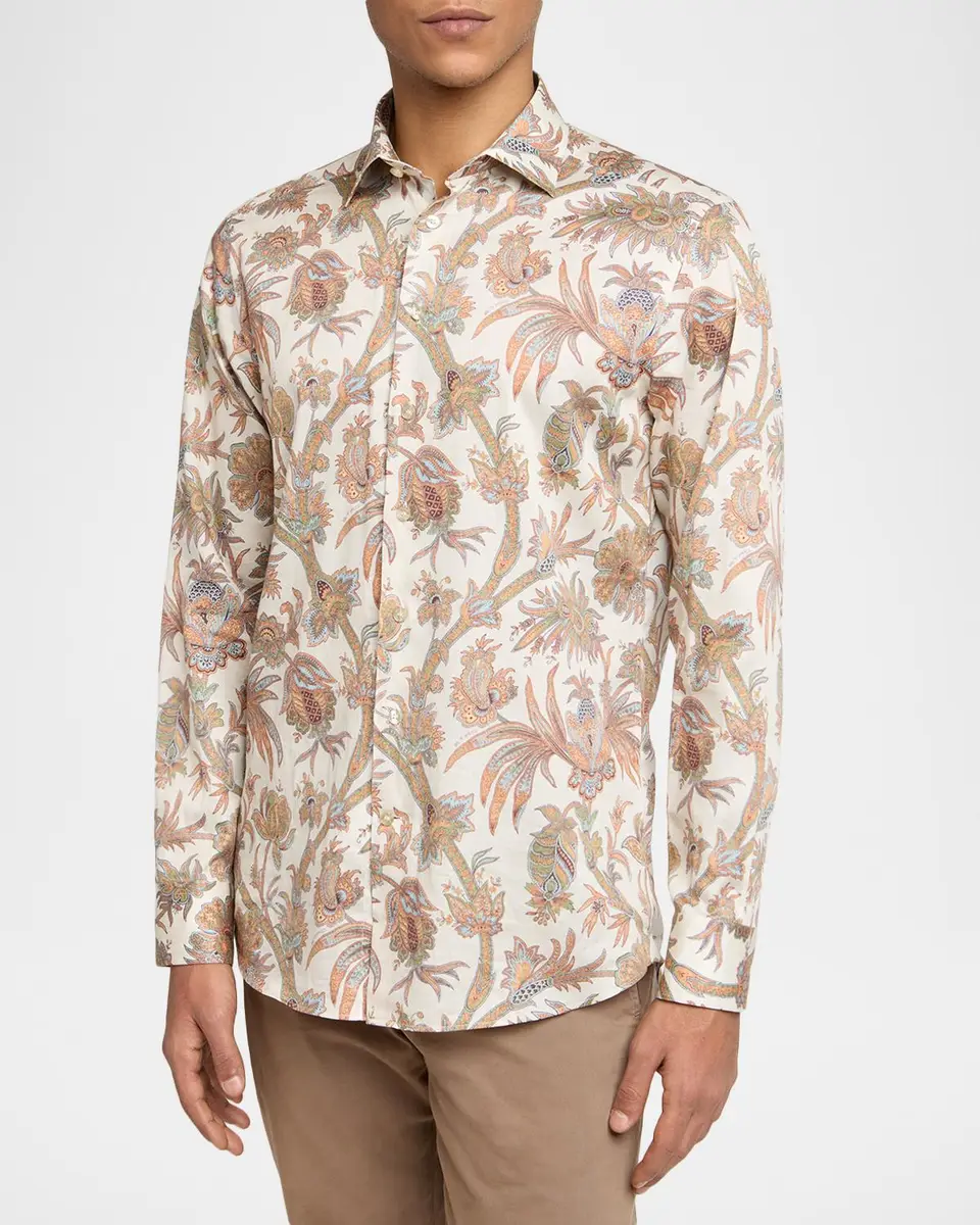Etro Men's Roma Paisley Button-Down Shirt | Thumbnail 4