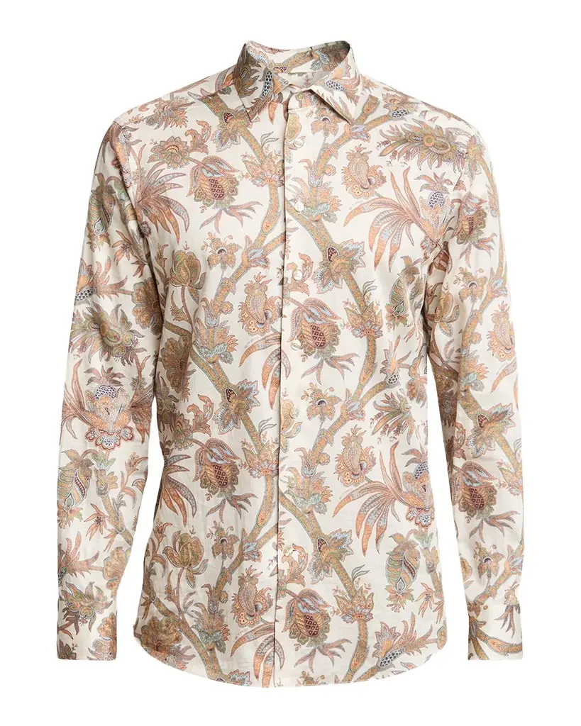 Etro Men's Roma Paisley Button-Down Shirt | Image 1 Etro Men's Roma Paisley Button-Down Shirt | Image 1