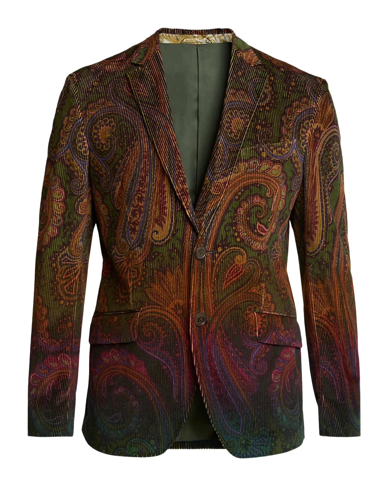 Men's Roma Paisley Corduroy Single-Breasted Jacket