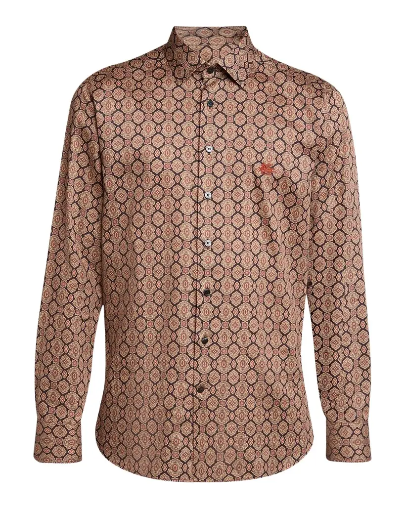 Etro Men's Medallion Satin Button-Down Shirt