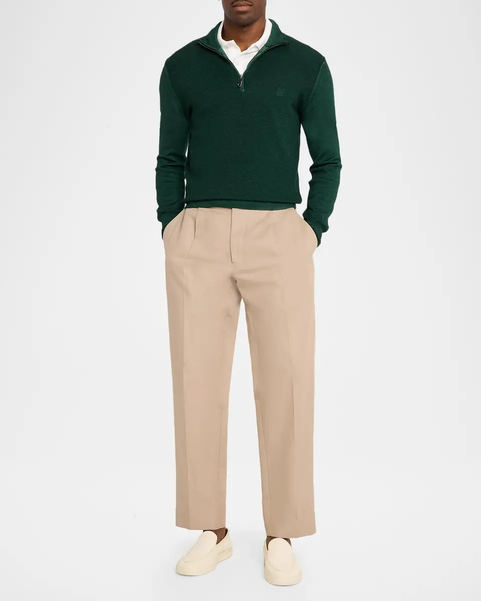 Etro Men's Fuji Knitted Quarter-Zip Sweater | Thumbnail 2 Etro Men's Fuji Knitted Quarter-Zip Sweater | Thumbnail 2