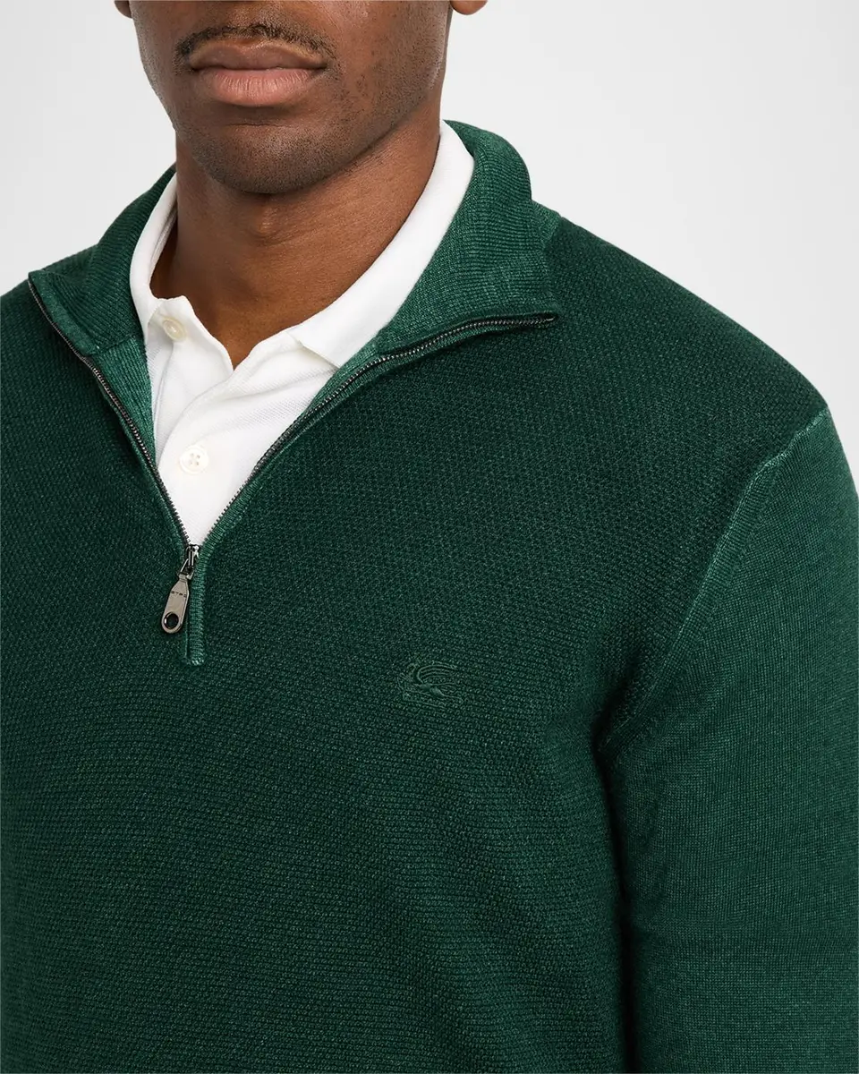 Etro Men's Fuji Knitted Quarter-Zip Sweater | Thumbnail 5 Etro Men's Fuji Knitted Quarter-Zip Sweater | Thumbnail 5