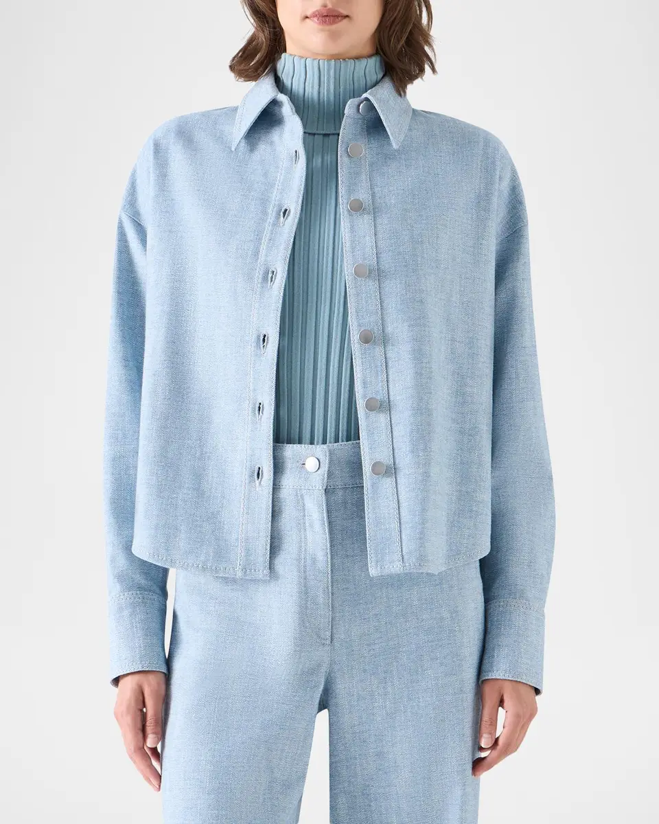 Akris punto Winter Denim Shirt | Thumbnail 4 Akris punto Winter Denim Shirt | Thumbnail 4