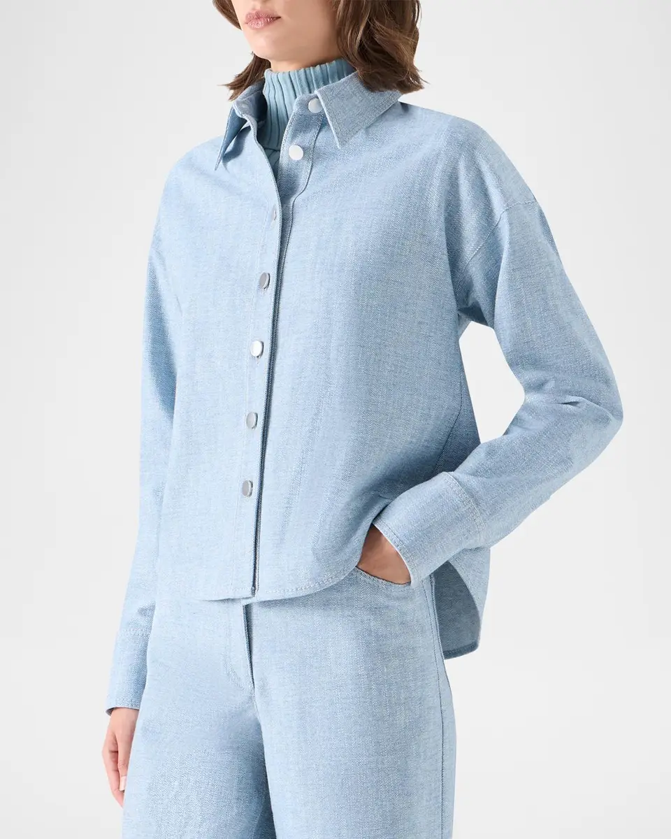 Akris punto Winter Denim Shirt | Thumbnail 6 Akris punto Winter Denim Shirt | Thumbnail 6