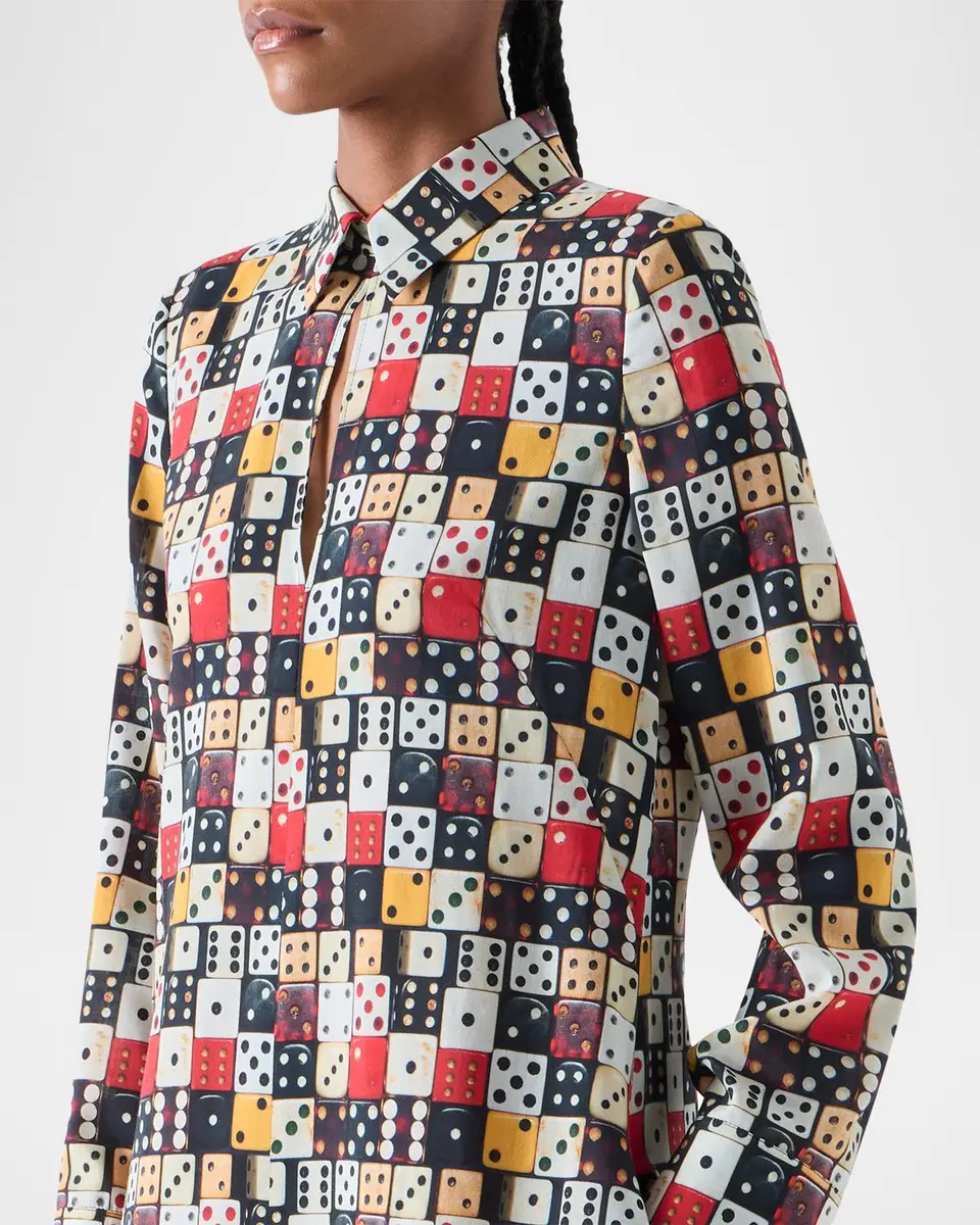 Akris punto Small Dice-Print Wool Shirtdress | Thumbnail 5 Akris punto Small Dice-Print Wool Shirtdress | Thumbnail 5