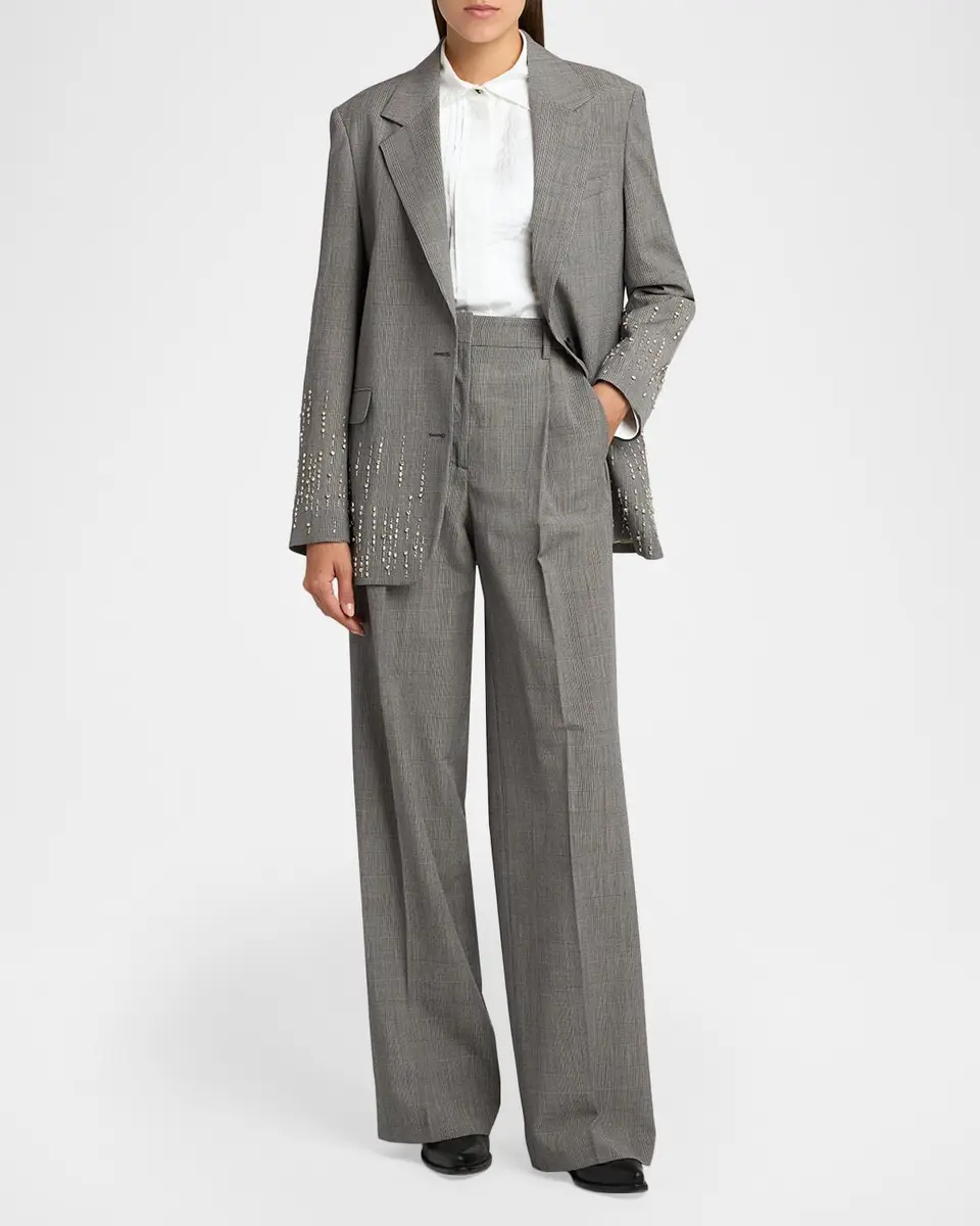 Golden Goose Embellished Prince of Wales Check Oversized Blazer | Thumbnail 2 Golden Goose Embellished Prince of Wales Check Oversized Blazer | Thumbnail 2