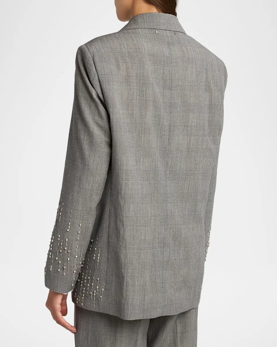 Golden Goose Embellished Prince of Wales Check Oversized Blazer | Thumbnail 3 Golden Goose Embellished Prince of Wales Check Oversized Blazer | Thumbnail 3