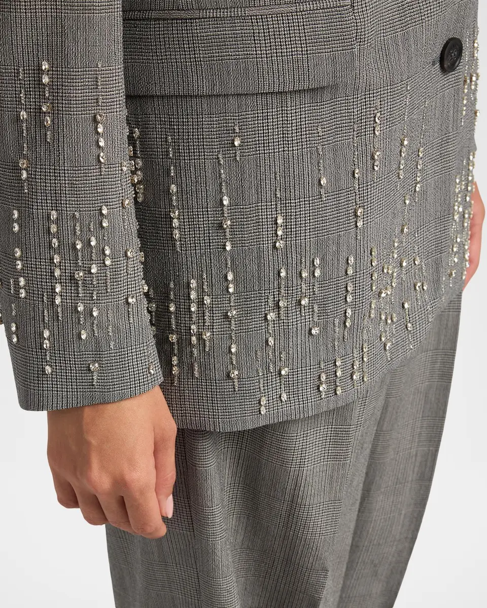 Golden Goose Embellished Prince of Wales Check Oversized Blazer | Thumbnail 5 Golden Goose Embellished Prince of Wales Check Oversized Blazer | Thumbnail 5