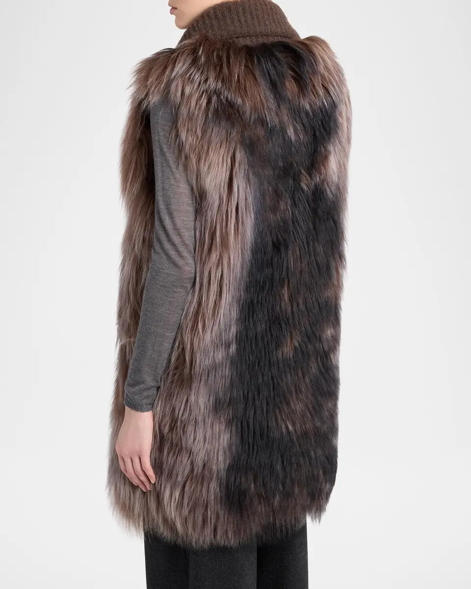 Giorgio Armani Shearling Vest with Knit Collar | Thumbnail 3 Giorgio Armani Shearling Vest with Knit Collar | Thumbnail 3