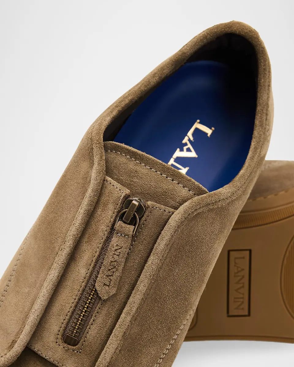 Lanvin Men's Dbb1 Suede Zip-Up Sneakers | Thumbnail 5