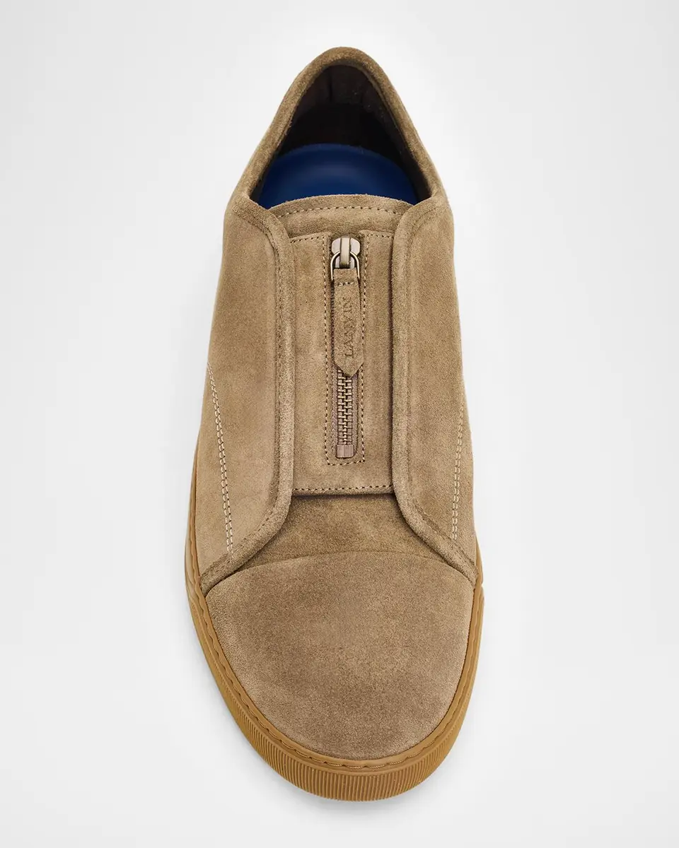 Lanvin Men's Dbb1 Suede Zip-Up Sneakers | Thumbnail 6