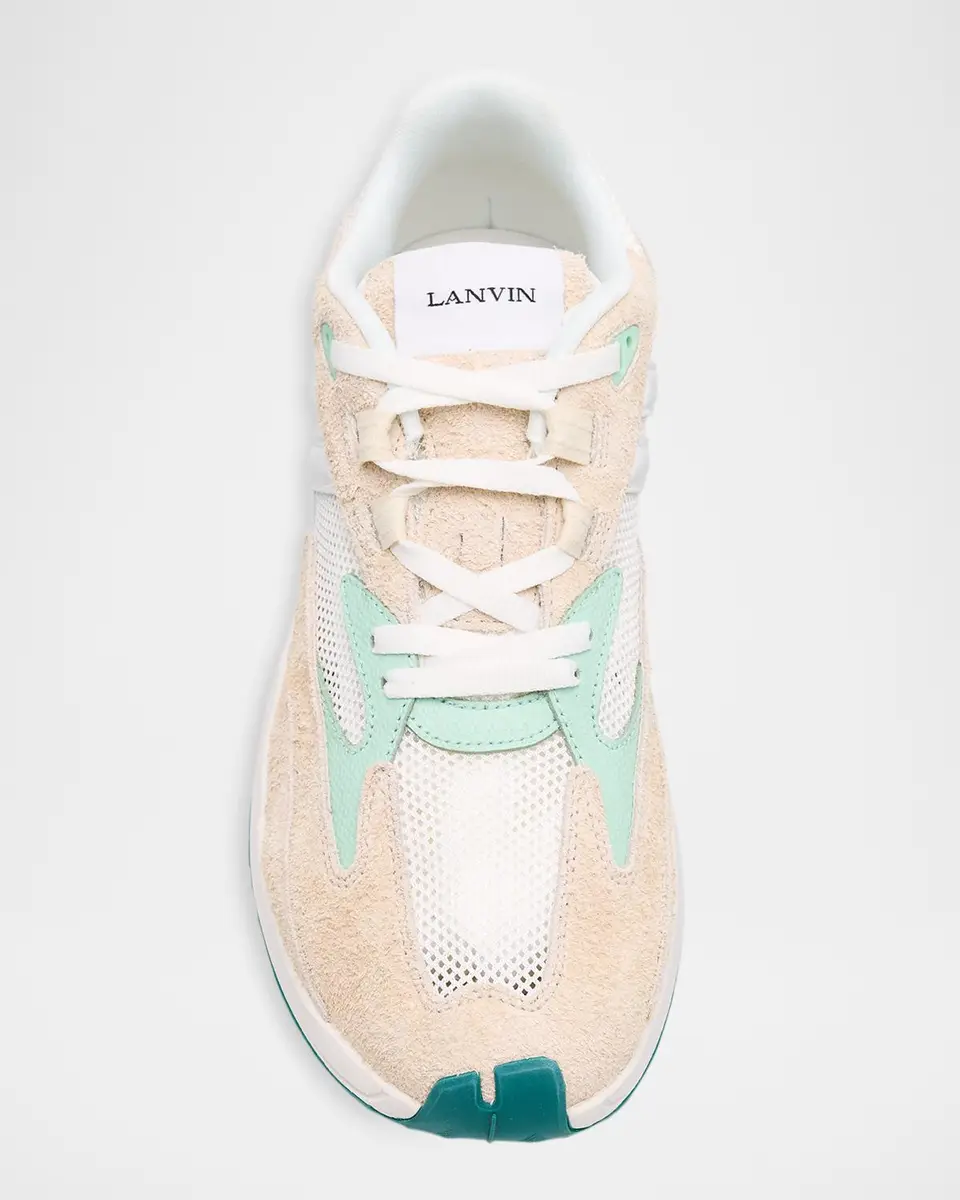 Lanvin Men's Jla Mesh and Leather Runner Sneakers | Thumbnail 6 Lanvin Men's Jla Mesh and Leather Runner Sneakers | Thumbnail 6