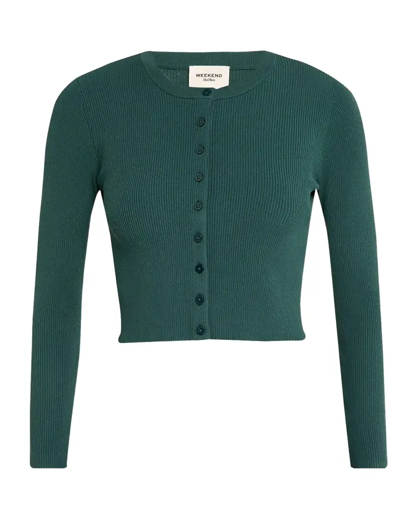 Weekend Max Mara Cropped Rib Knit Cardigan | Image 1 Weekend Max Mara Cropped Rib Knit Cardigan | Image 1