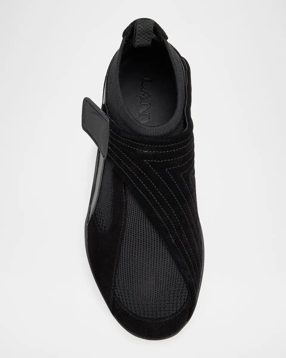 Lanvin Men's Mesh Knit and Leather Grip-Strap Sneakers | Thumbnail 6 Lanvin Men's Mesh Knit and Leather Grip-Strap Sneakers | Thumbnail 6