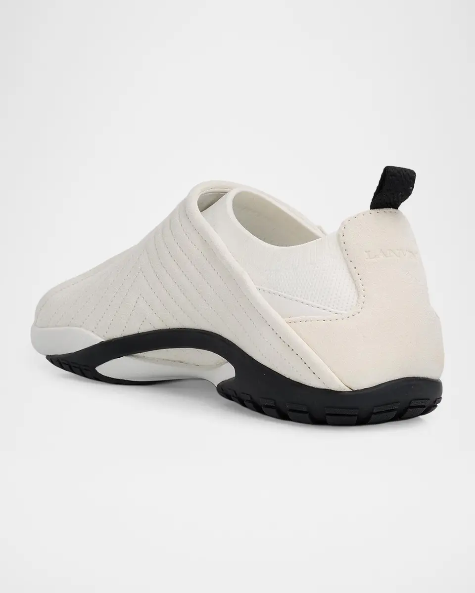 Lanvin Men's Mesh Knit and Leather Grip-Strap Sneakers | Thumbnail 4 Lanvin Men's Mesh Knit and Leather Grip-Strap Sneakers | Thumbnail 4