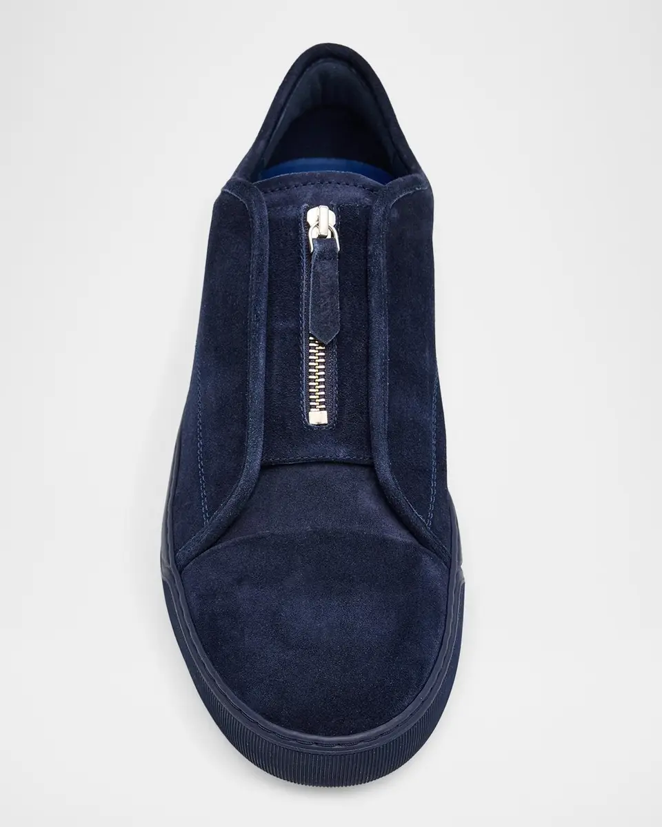Lanvin Men's Dbb1 Suede Zip-Up Sneakers | Thumbnail 4 Lanvin Men's Dbb1 Suede Zip-Up Sneakers | Thumbnail 4