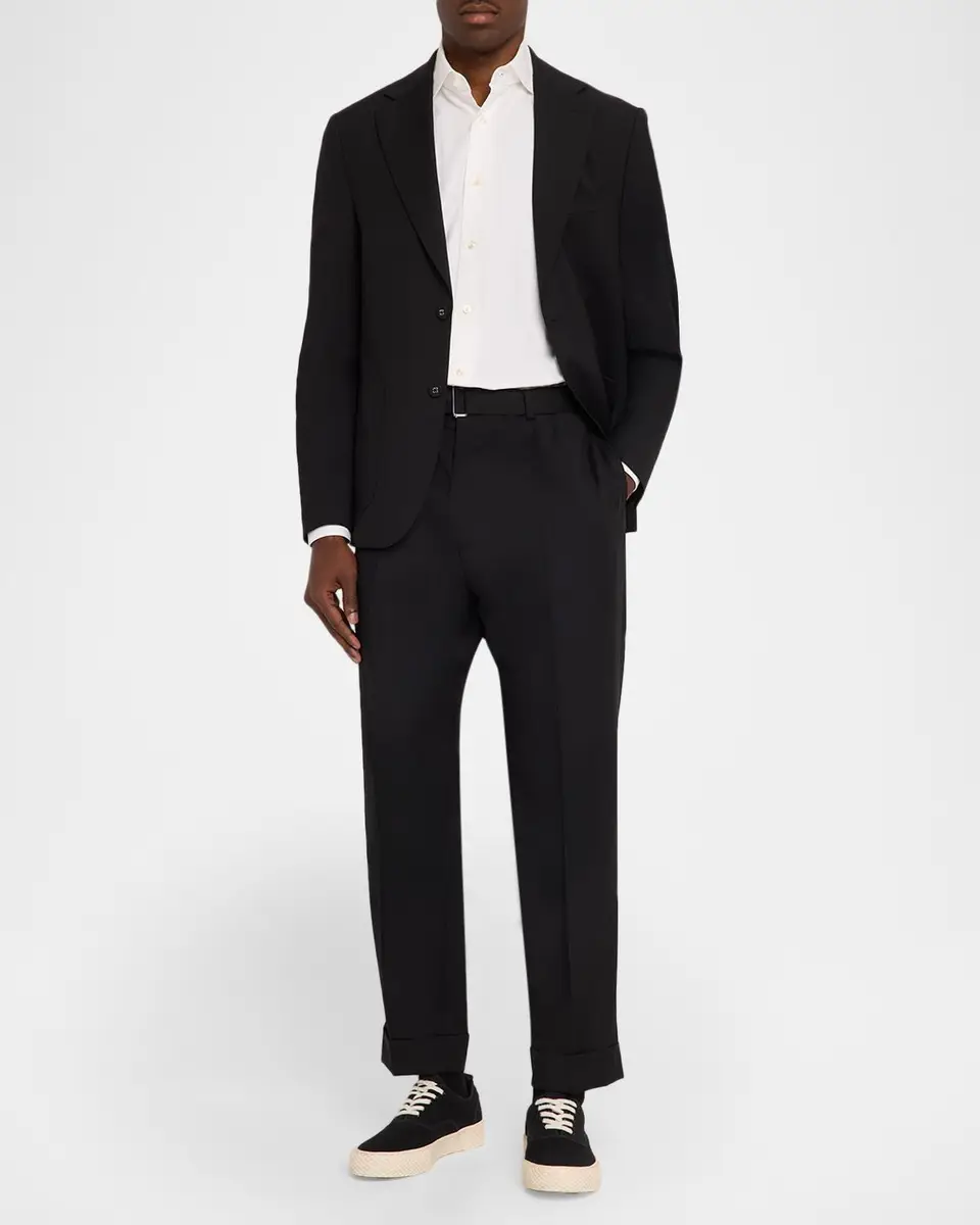 OFFICINE GÉNÉRALE Men's Hugo Wool Belted Trousers | Thumbnail 2 OFFICINE GÉNÉRALE Men's Hugo Wool Belted Trousers | Thumbnail 2