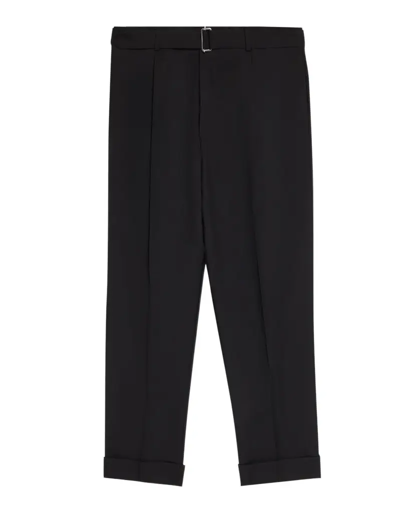 OFFICINE GÉNÉRALE Men's Hugo Wool Belted Trousers | Image 1 OFFICINE GÉNÉRALE Men's Hugo Wool Belted Trousers | Image 1