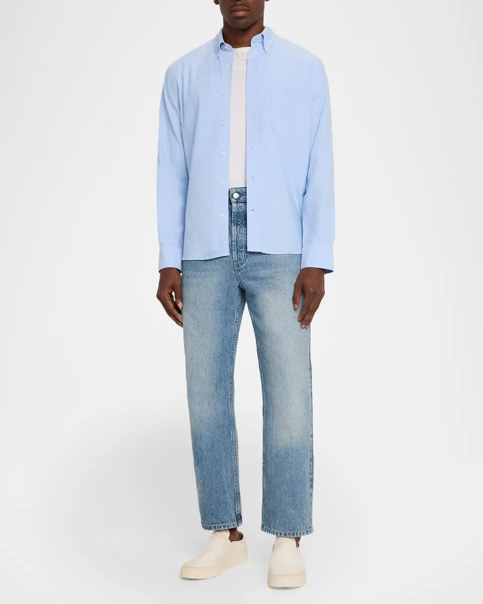 OFFICINE GÉNÉRALE Men's Cotton Oxford Button-Down Shirt | Thumbnail 2 OFFICINE GÉNÉRALE Men's Cotton Oxford Button-Down Shirt | Thumbnail 2
