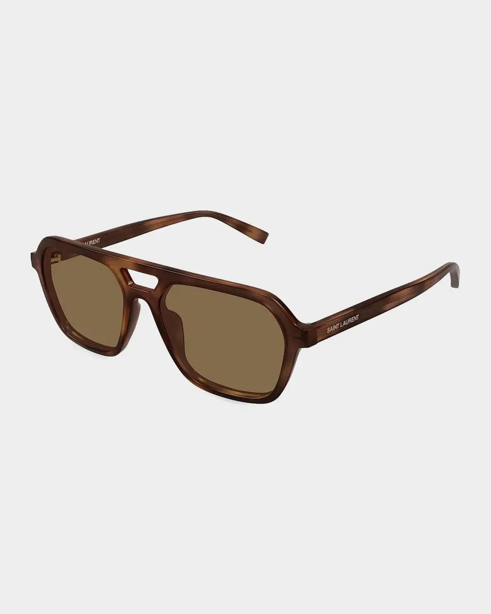 Saint Laurent Men's Acetate Navigator Sunglasses | Thumbnail 2 Saint Laurent Men's Acetate Navigator Sunglasses | Thumbnail 2