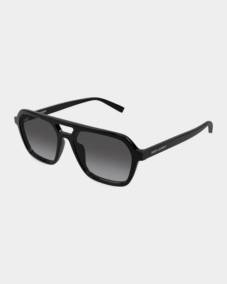 Saint Laurent Men's Acetate Navigator Sunglasses | Thumbnail 2 Saint Laurent Men's Acetate Navigator Sunglasses | Thumbnail 2