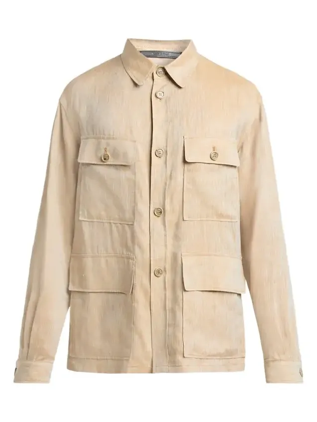 Giorgio Armani Men's Linen Relaxed-Fit Field Jacket
