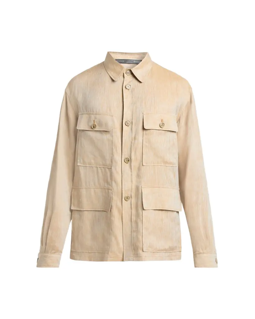 Giorgio Armani Men's Linen Relaxed-Fit Field Jacket | Image 1 Giorgio Armani Men's Linen Relaxed-Fit Field Jacket | Image 1