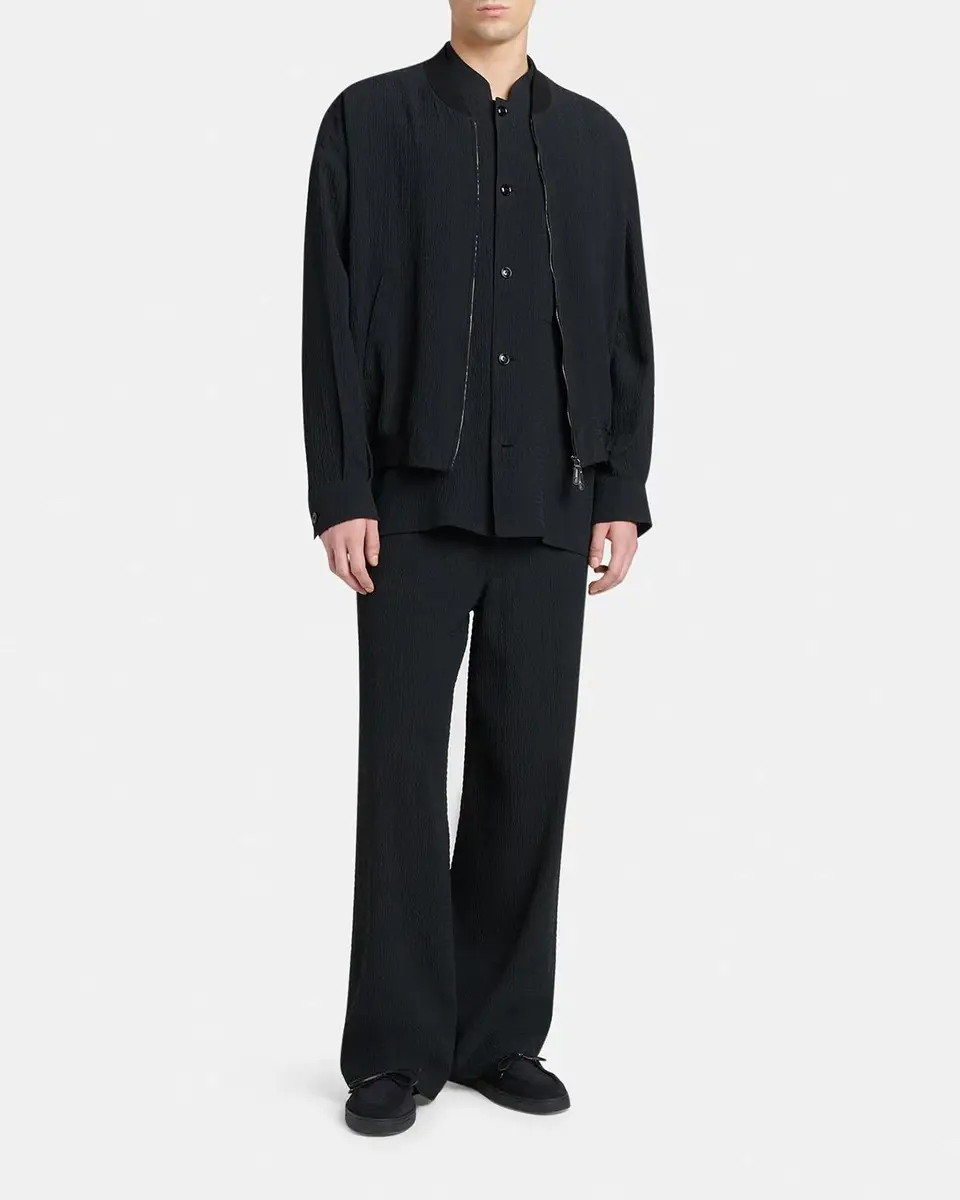 Giorgio Armani Men's Seersucker Wide-Leg Trousers | Thumbnail 2 Giorgio Armani Men's Seersucker Wide-Leg Trousers | Thumbnail 2