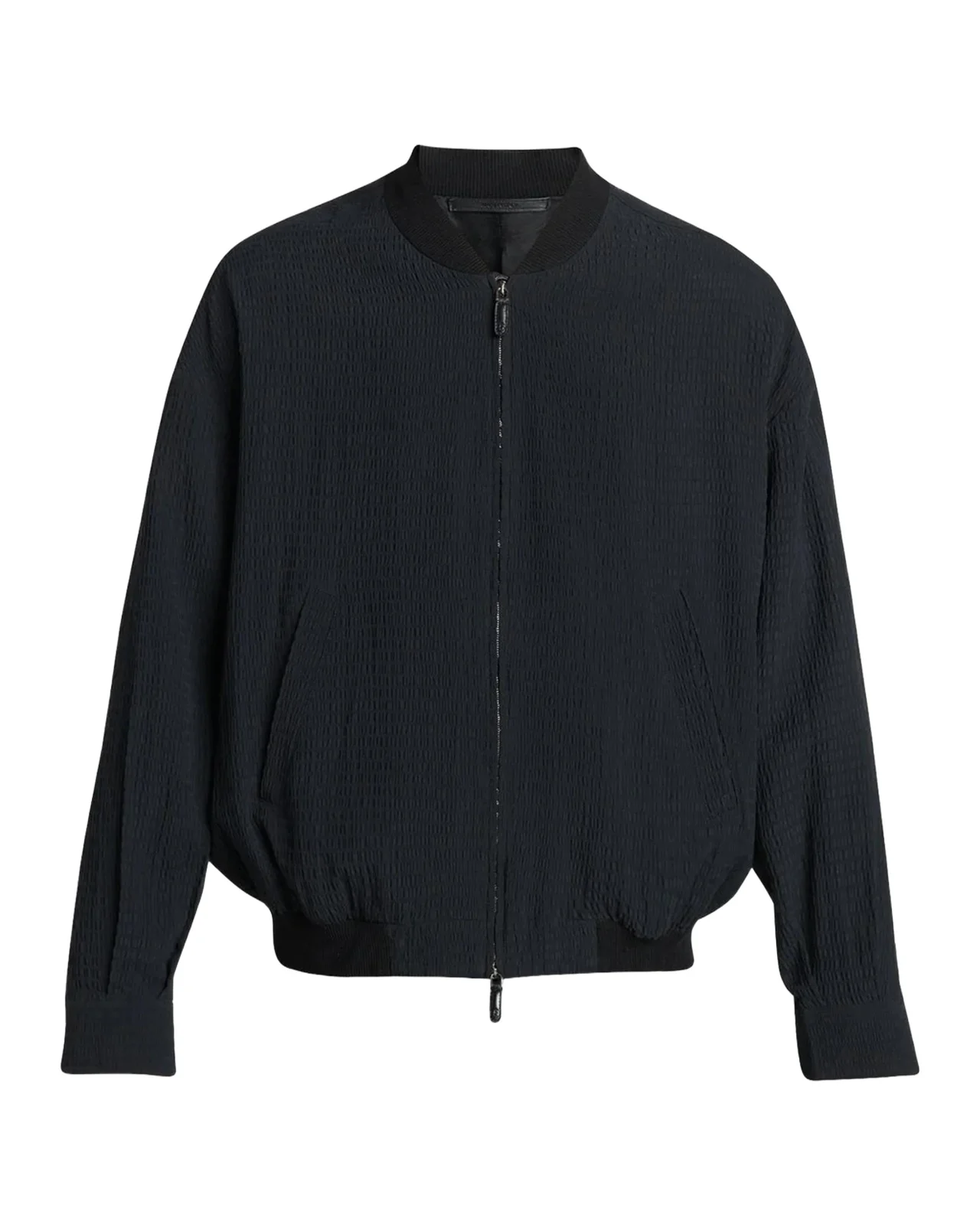 Giorgio Armani Men's Seersucker Full-Zip Bomber Jacket