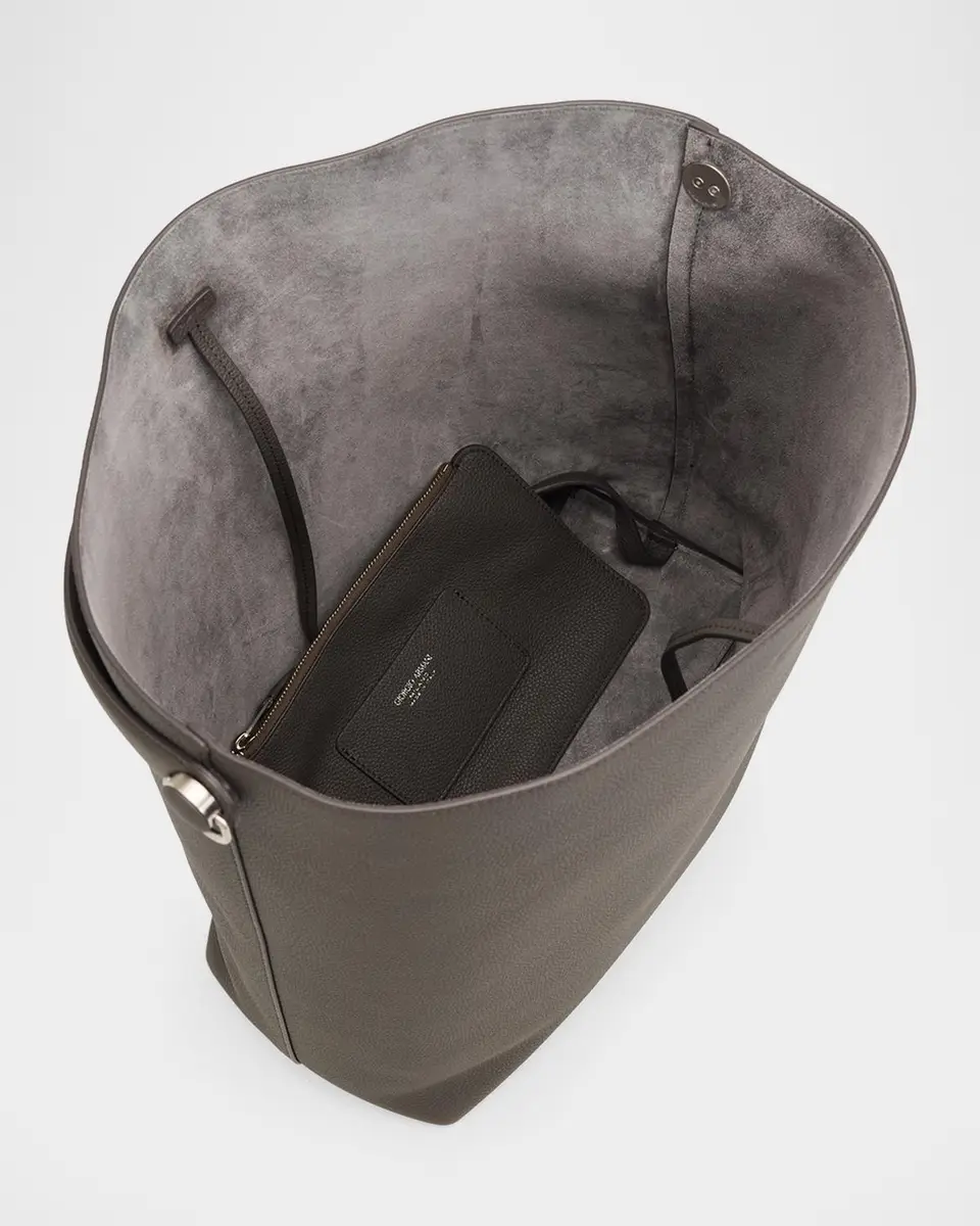 Giorgio Armani Large Grain Leather Hobo Bag | Thumbnail 4 Giorgio Armani Large Grain Leather Hobo Bag | Thumbnail 4
