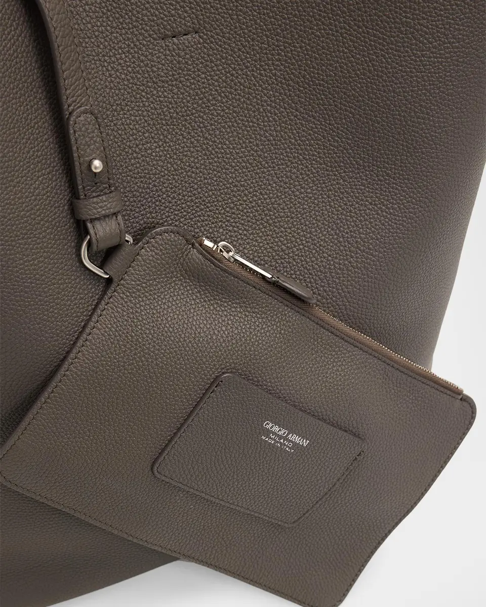 Giorgio Armani Large Grain Leather Hobo Bag | Thumbnail 6 Giorgio Armani Large Grain Leather Hobo Bag | Thumbnail 6