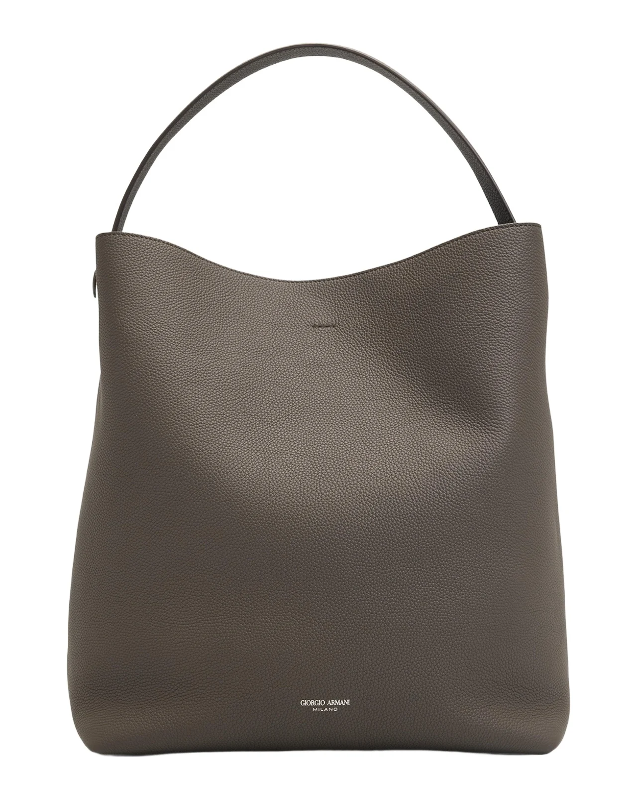 Giorgio Armani Large Grain Leather Hobo Bag