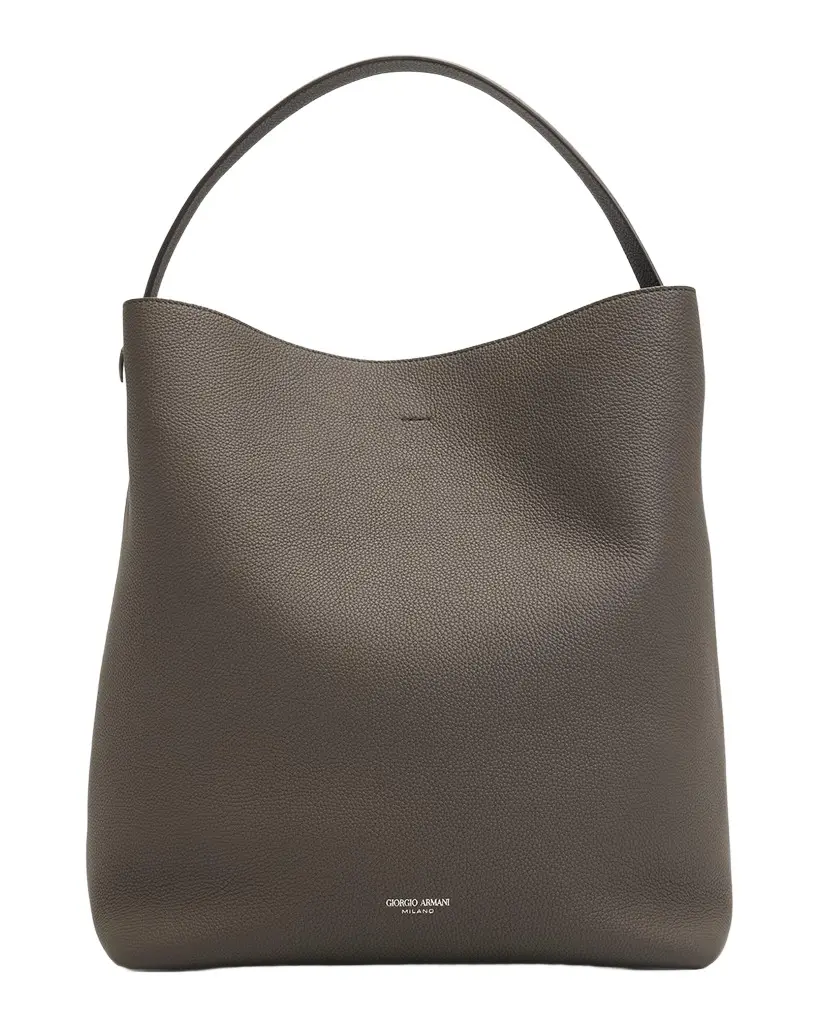 Giorgio Armani Large Grain Leather Hobo Bag | Image 1 Giorgio Armani Large Grain Leather Hobo Bag | Image 1