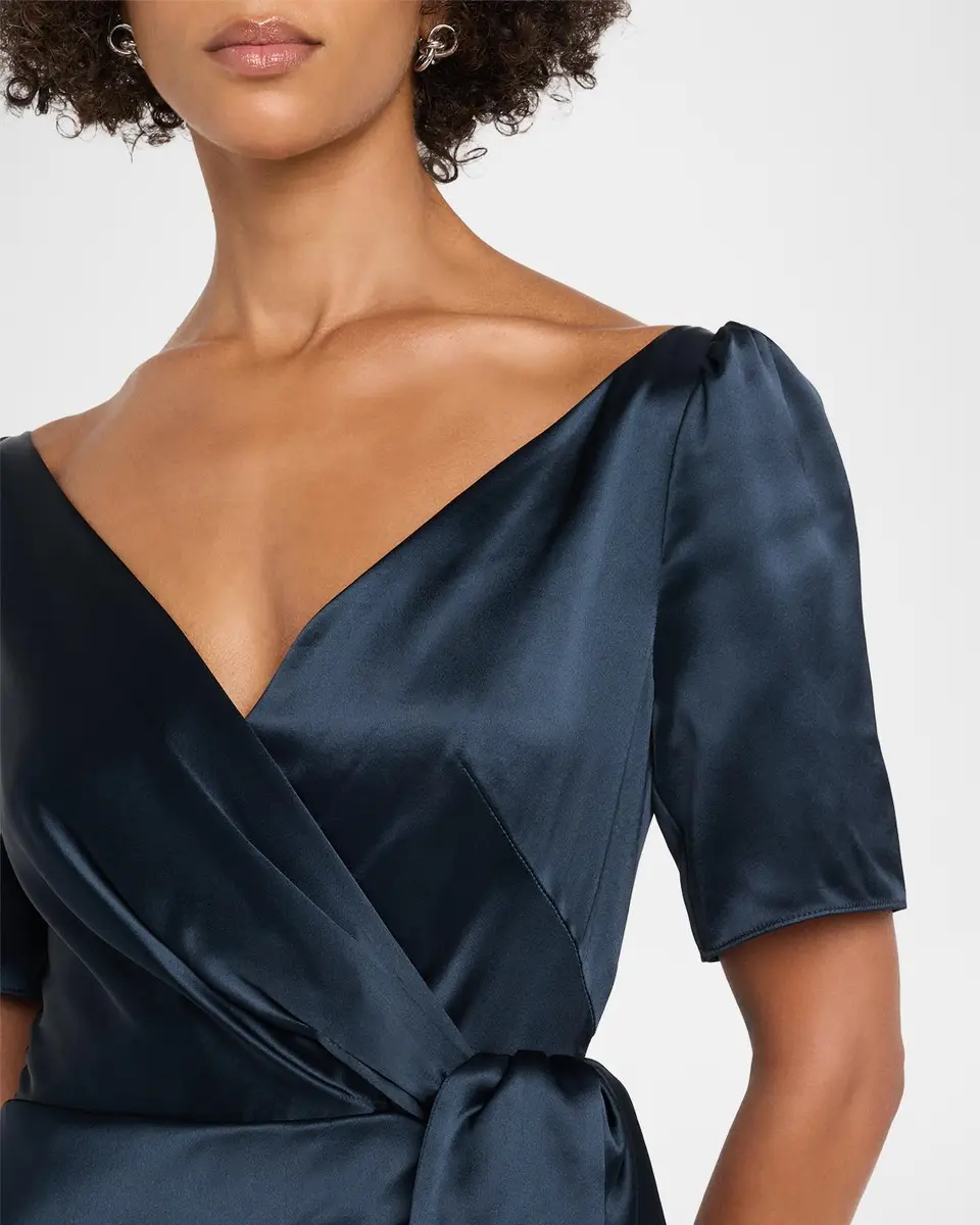 Saloni Marilyn Silk Wrap Dress | Thumbnail 5 Saloni Marilyn Silk Wrap Dress | Thumbnail 5