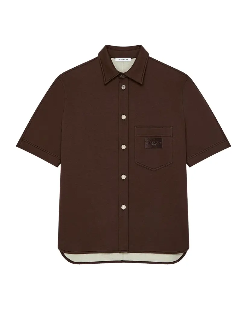 Givenchy Men's Pocket-Label Cotton Short-Sleeve Shirt | Image 1 Givenchy Men's Pocket-Label Cotton Short-Sleeve Shirt | Image 1