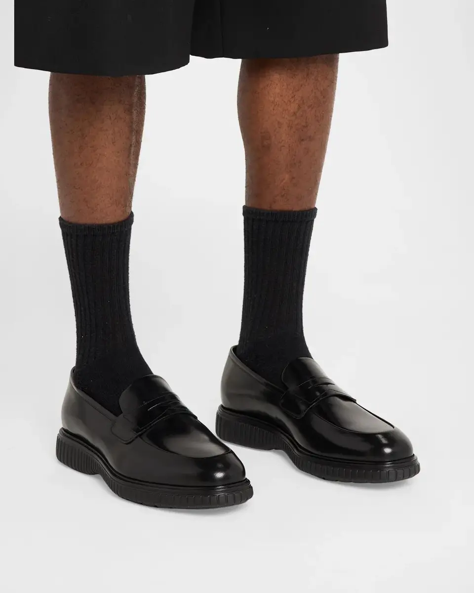 Ferragamo Men's Leather Rubber-Sole Penny Loafers | Thumbnail 2 Ferragamo Men's Leather Rubber-Sole Penny Loafers | Thumbnail 2