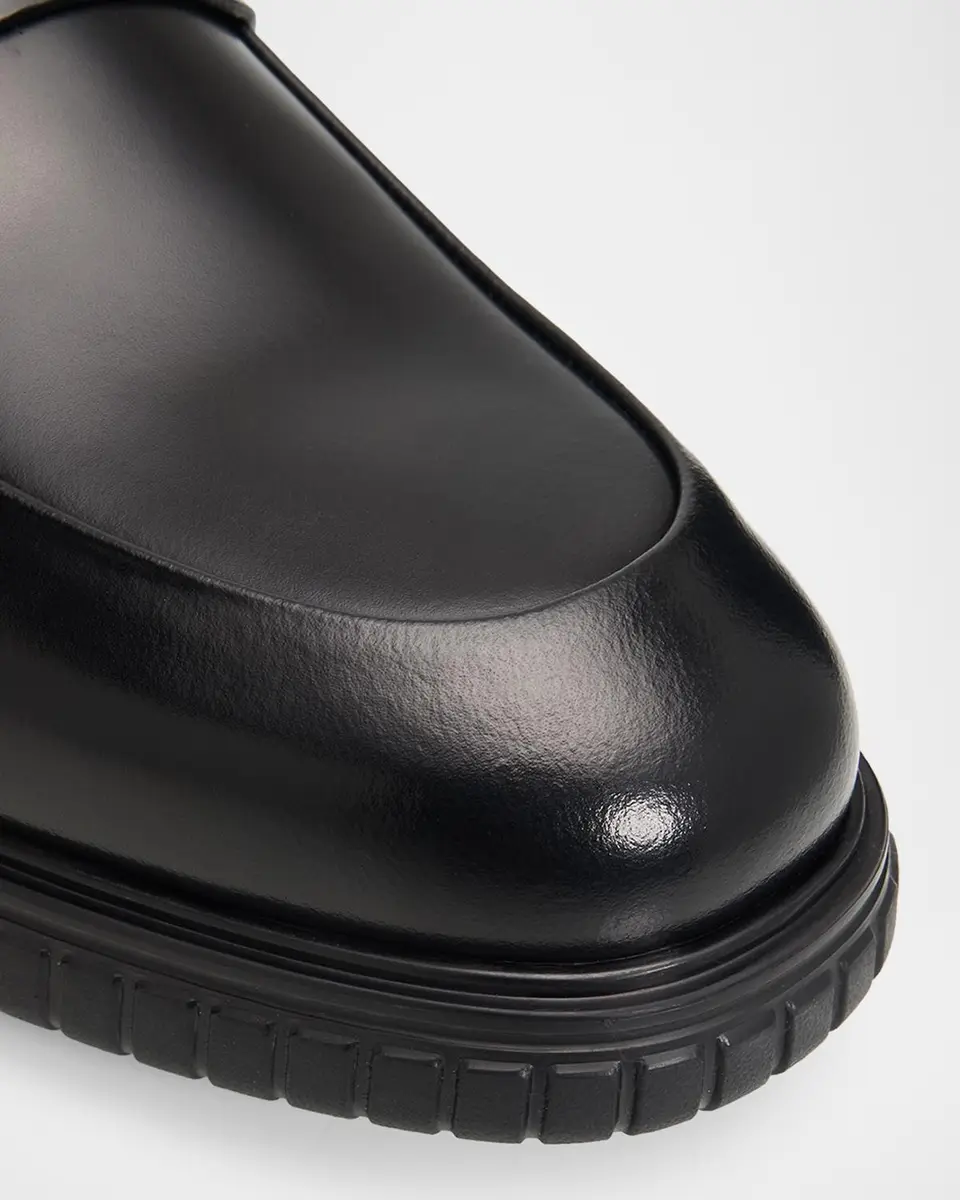 Ferragamo Men's Leather Rubber-Sole Penny Loafers | Thumbnail 5 Ferragamo Men's Leather Rubber-Sole Penny Loafers | Thumbnail 5