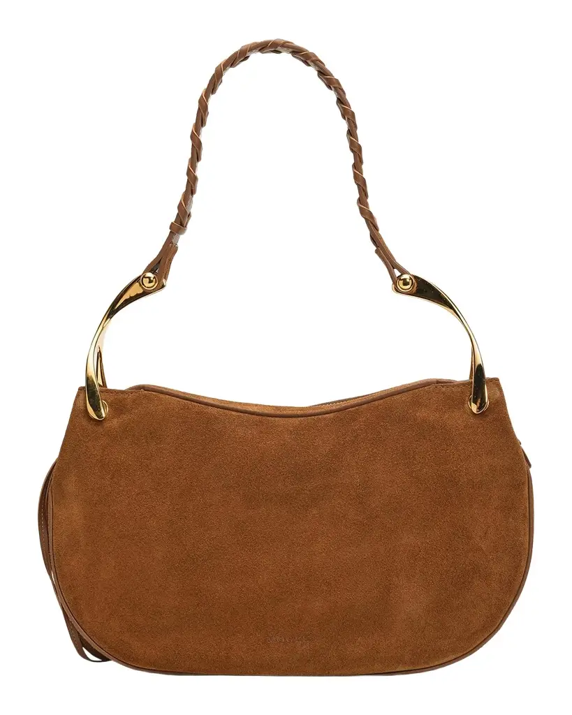 Alexander McQueen Wishbone Suede Top-Handle Bag