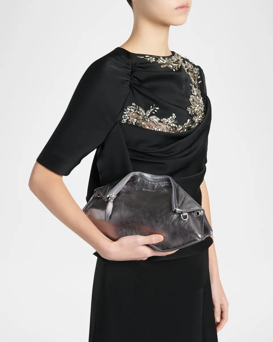 Alexander McQueen Manta Sculptural Metallic Leather Clutch Bag | Thumbnail 2 Alexander McQueen Manta Sculptural Metallic Leather Clutch Bag | Thumbnail 2