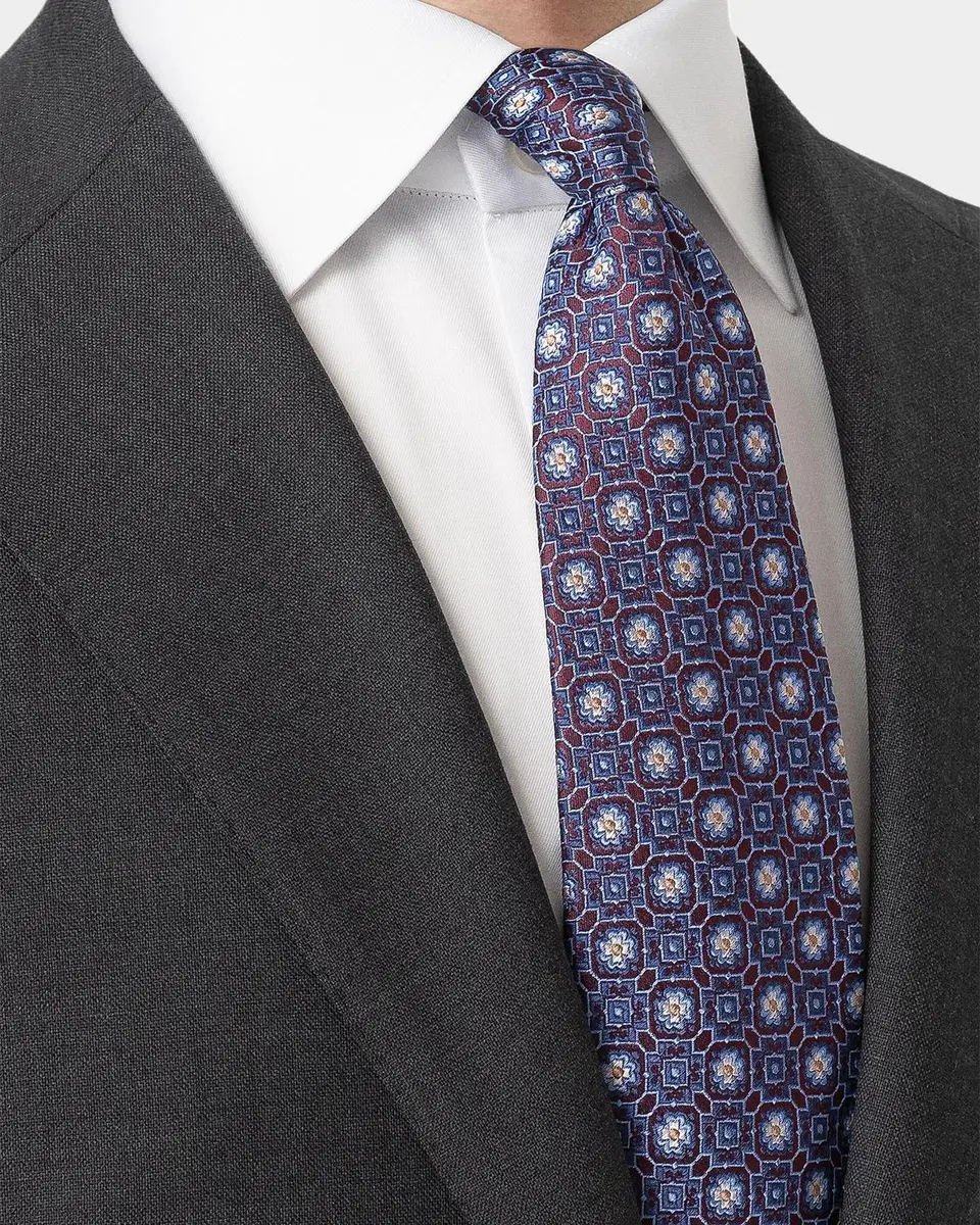 Eton Men's Medallion Jacquard Silk Tie | Thumbnail 2 Eton Men's Medallion Jacquard Silk Tie | Thumbnail 2