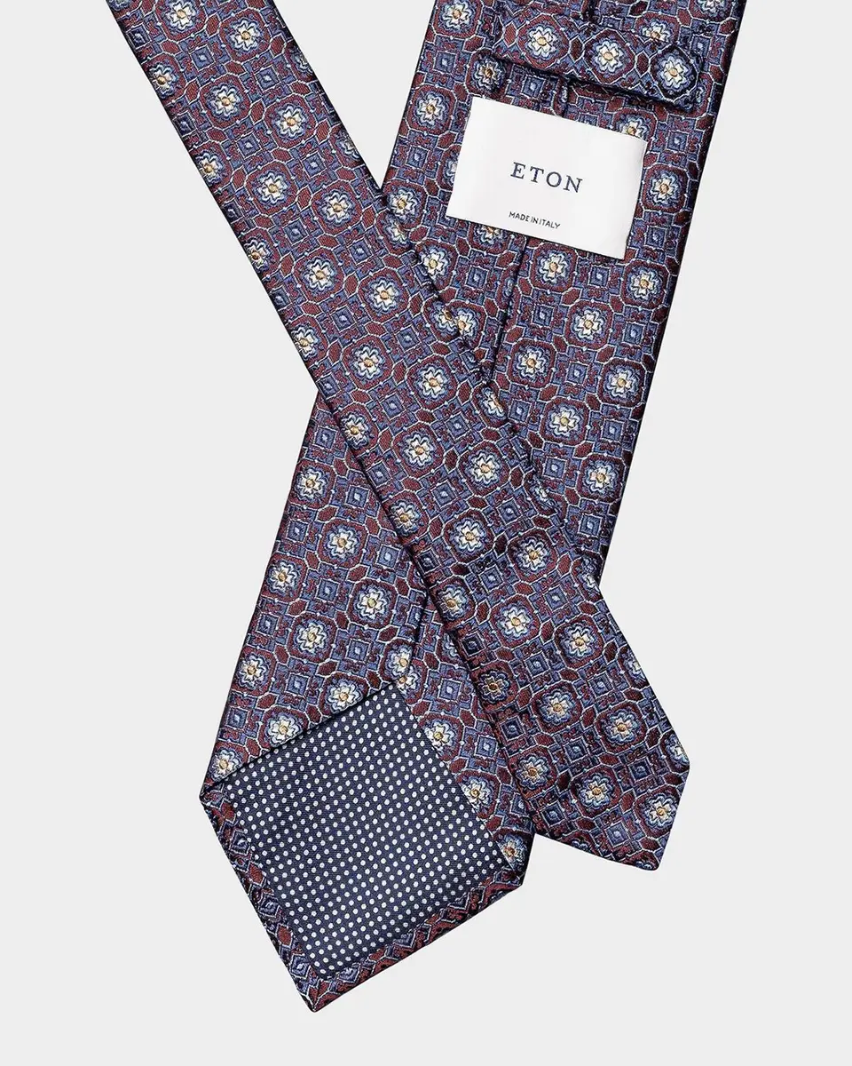 Eton Men's Medallion Jacquard Silk Tie | Thumbnail 3 Eton Men's Medallion Jacquard Silk Tie | Thumbnail 3