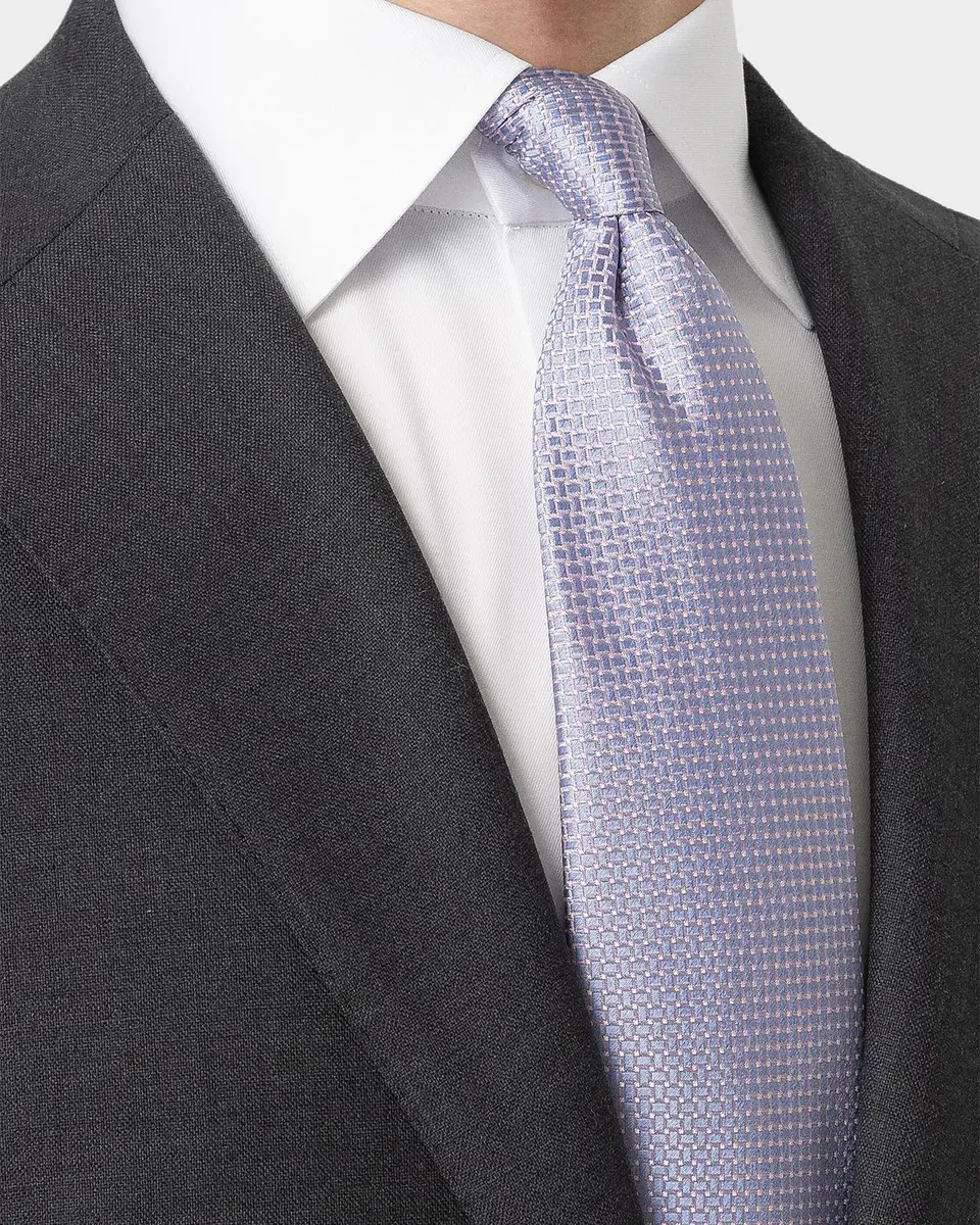 Eton Men's Basketweave Jacquard Silk Tie | Thumbnail 2 Eton Men's Basketweave Jacquard Silk Tie | Thumbnail 2