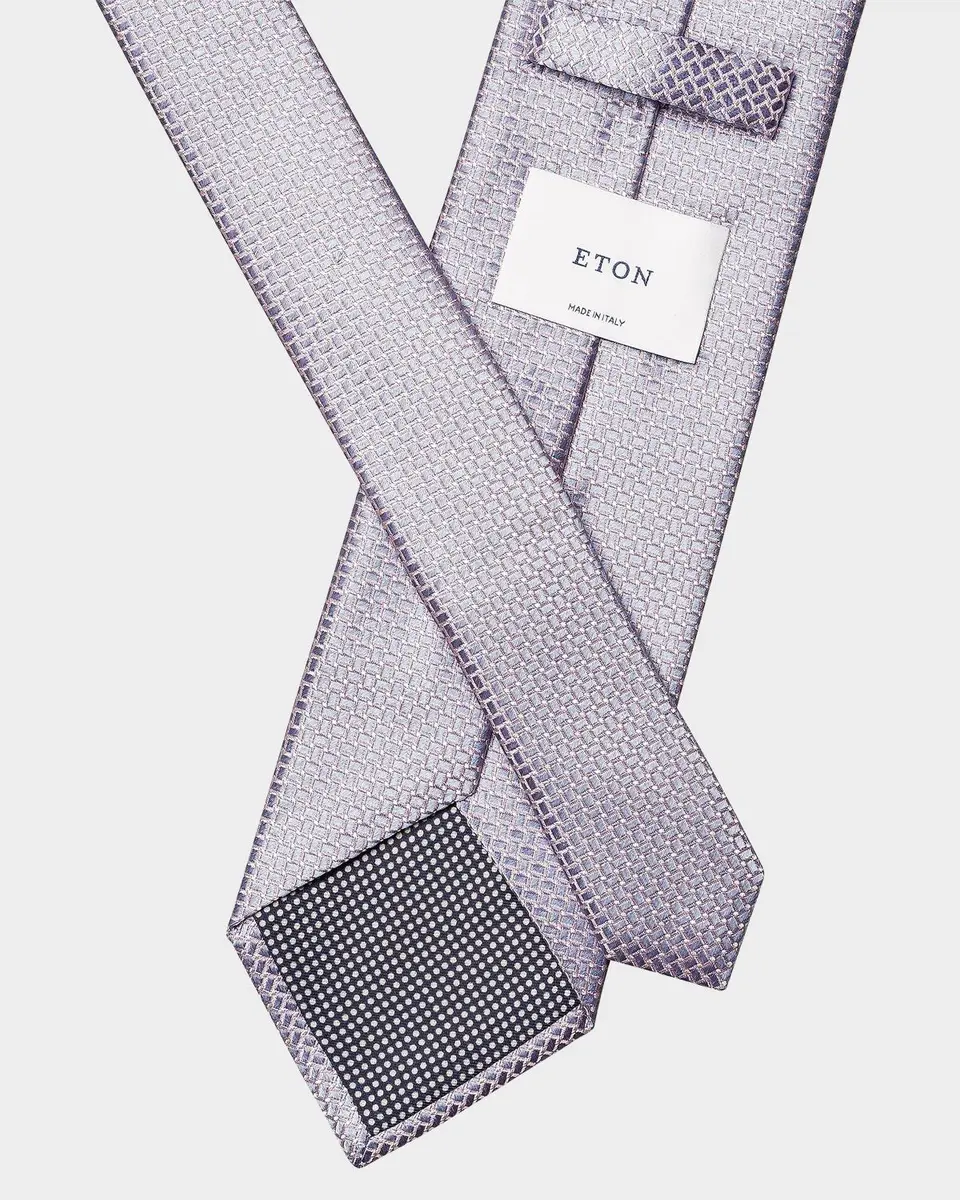 Eton Men's Basketweave Jacquard Silk Tie | Thumbnail 3 Eton Men's Basketweave Jacquard Silk Tie | Thumbnail 3