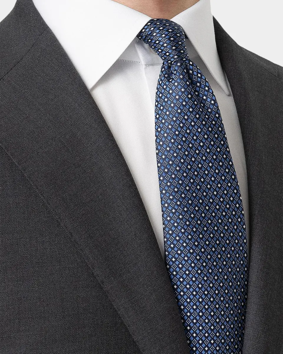 Eton Men's Basketweave Jacquard Silk Tie | Thumbnail 2 Eton Men's Basketweave Jacquard Silk Tie | Thumbnail 2